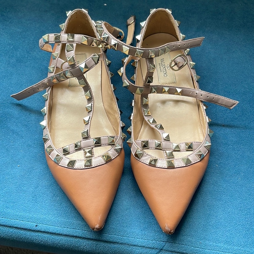 Valentino Garavani Rockstud caged ballet flats size 37